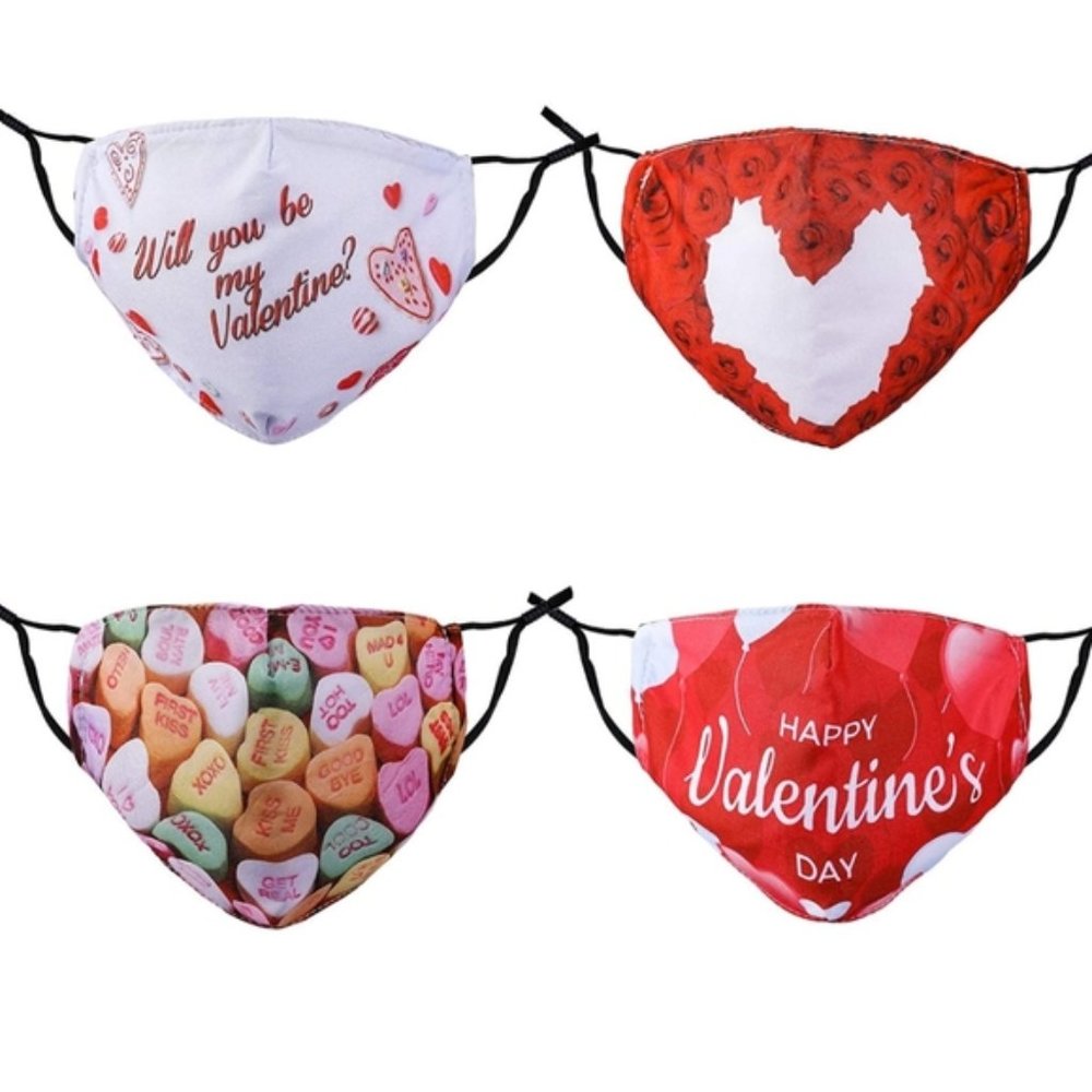 Valentine's Day Cotton Cloth Adjustable Face Mask